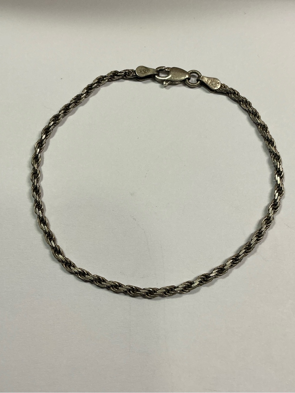 Sterling Silver Rope Chain Bracelet - Silver